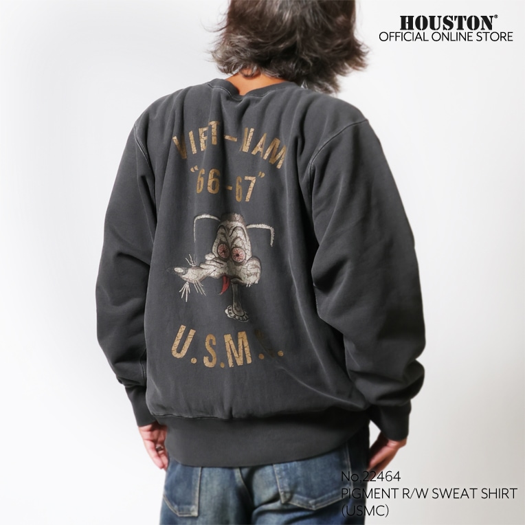 HOUSTON / ヒューストン 22464 PIGMENT R/W SWEAT SHIRT(USMC) / ピグメントスウェットシャツ -全4色-