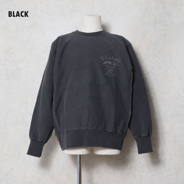 HOUSTON / ヒューストン 22465 PIGMENT R/W SWEAT SHIRT(ARMY) / ピグメントスウェットシャツ -全4色-