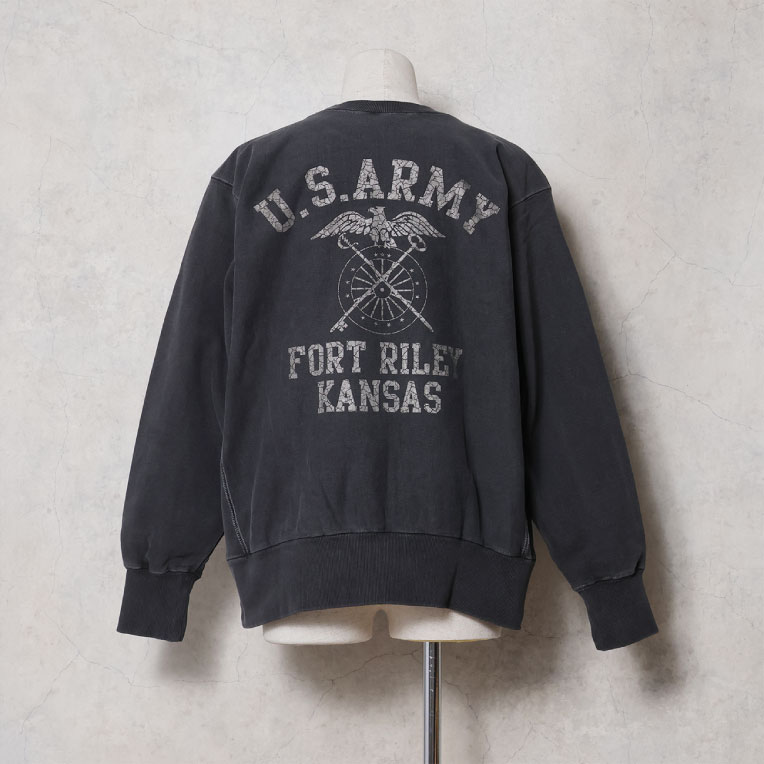 HOUSTON / ヒューストン 22465 PIGMENT R/W SWEAT SHIRT(ARMY) / ピグメントスウェットシャツ -全4色-