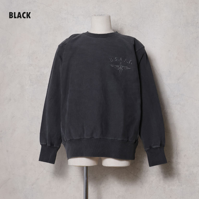 HOUSTON / ヒューストン 22466 PIGMENT R/W SWEAT SHIRT(U.S.A.A.F.) / ピグメントスウェットシャツ -全4色-