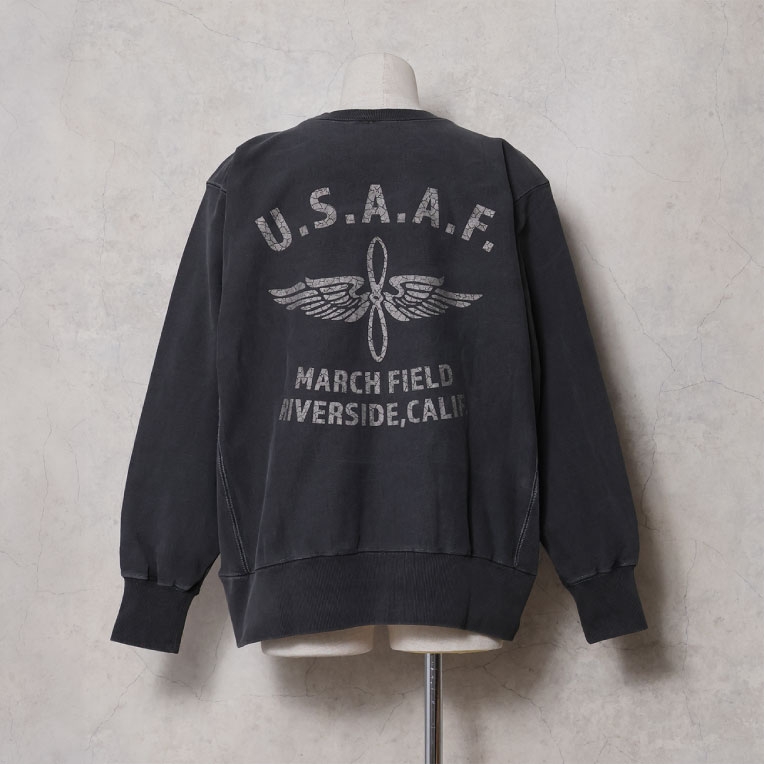 HOUSTON / ヒューストン 22466 PIGMENT R/W SWEAT SHIRT(U.S.A.A.F.) / ピグメントスウェットシャツ -全4色-