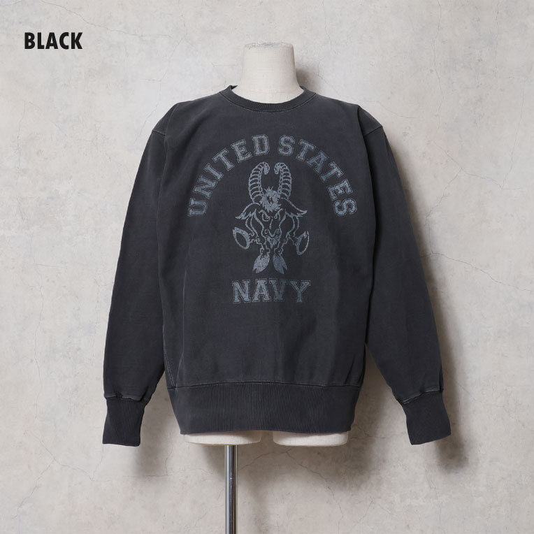 HOUSTON / ヒューストン 22473 PIGMENT R/W SWEAT SHIRT(U.S.N.) / ピグメントスウェットシャツ -全4色-