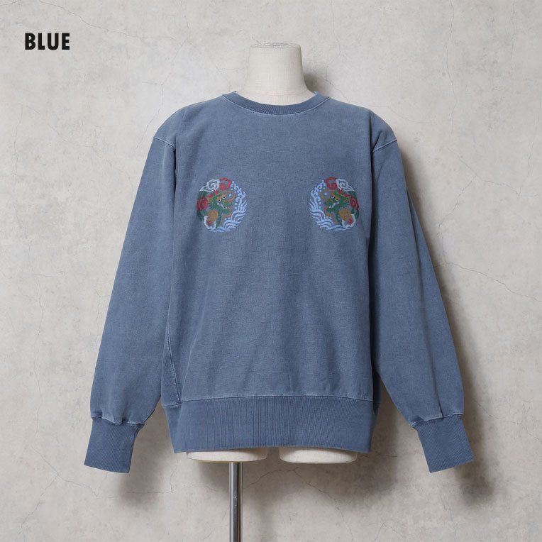 HOUSTON / ヒューストン 22463 PIGMENT R/W SWEAT SHIRT(DRAGON) / ピグメントスウェットシャツ -全4色-