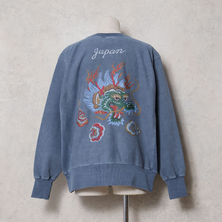 HOUSTON / ヒューストン 22463 PIGMENT R/W SWEAT SHIRT(DRAGON) / ピグメントスウェットシャツ -全4色-