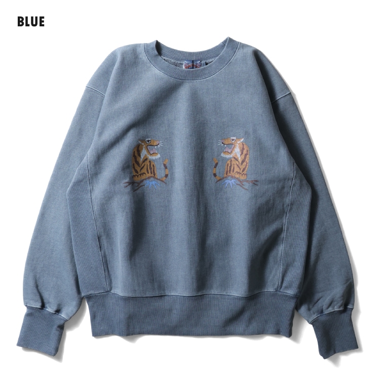 HOUSTON woman / ヒューストン ウーマン 2085W PIGMENT R/W SWEAT SHIRT (TIGER) / ピグメントリバースウィーブスウェット -全4色- 