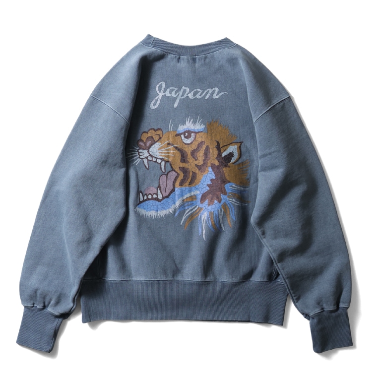 HOUSTON woman / ヒューストン ウーマン 2085W PIGMENT R/W SWEAT SHIRT (TIGER) / ピグメントリバースウィーブスウェット -全4色- 