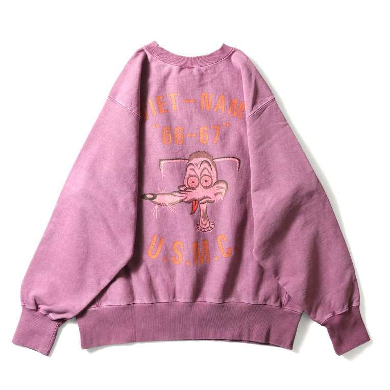 HOUSTON woman / ヒューストン ウーマン 2087W PIGMENT R/W SWEAT SHIRT (USMC) / ピグメントリバースウィーブスウェット -全4色-