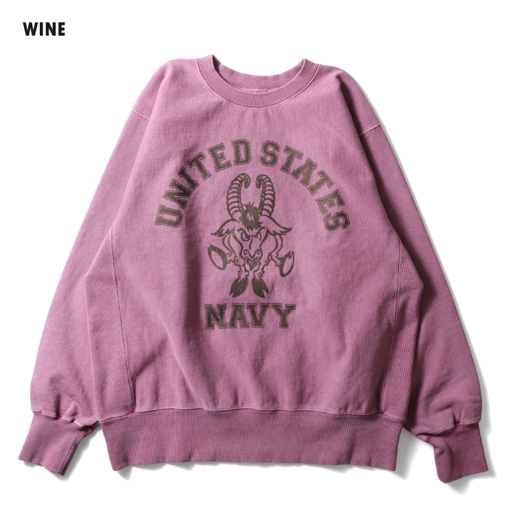 HOUSTON woman / ヒューストン ウーマン 2088W PIGMENT R/W SWEAT SHIRT (U.S.N.) / ピグメントリバースウィーブスウェット -全4色- 