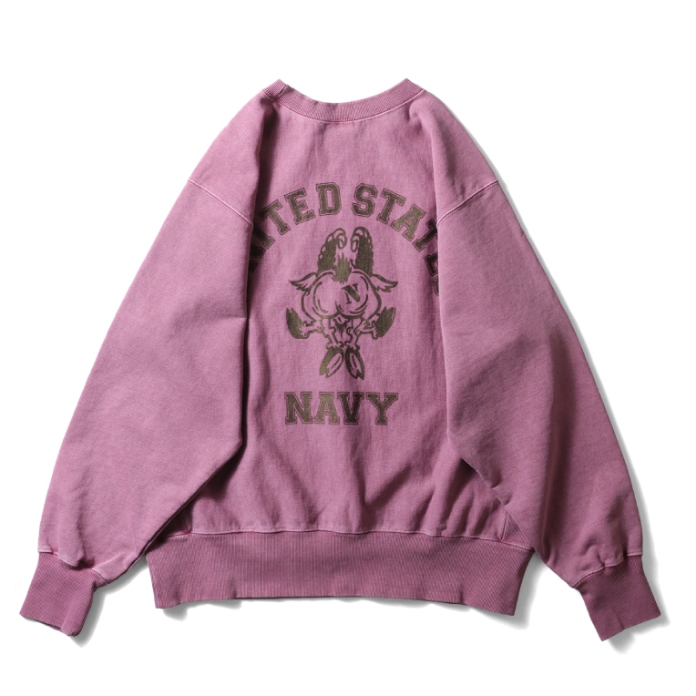 HOUSTON woman / ヒューストン ウーマン 2088W PIGMENT R/W SWEAT SHIRT (U.S.N.) / ピグメントリバースウィーブスウェット -全4色- 