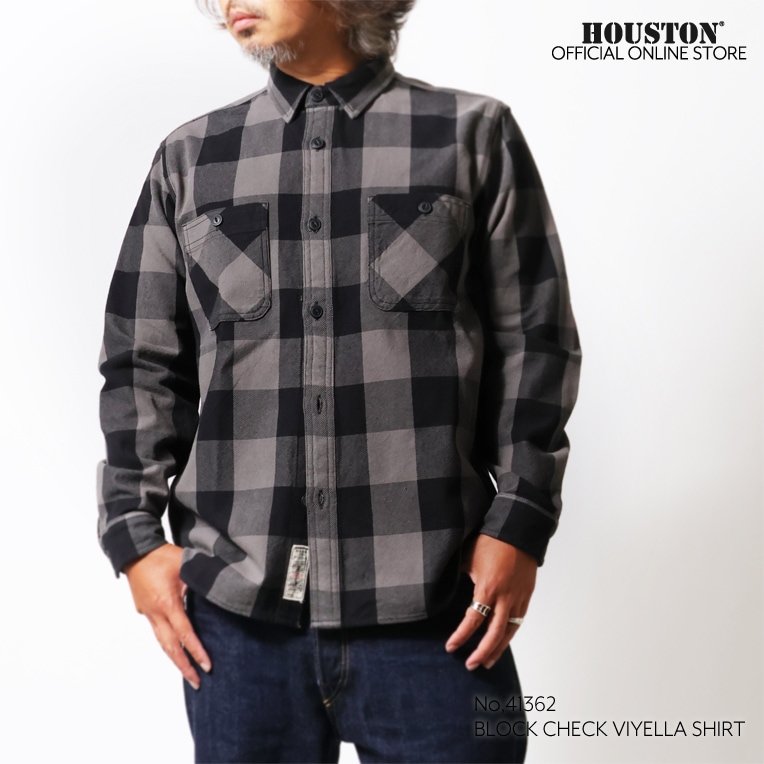 HOUSTON / ヒューストン 41362 BLOCK CHECK VIYELLA SHIRT / ブロックチェックビエラシャツ -全5色-