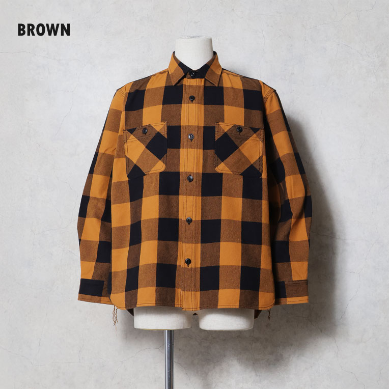 HOUSTON / ヒューストン 41362 BLOCK CHECK VIYELLA SHIRT / ブロックチェックビエラシャツ -全5色-