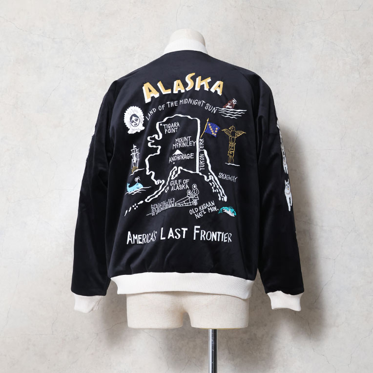 HOUSTON / ヒューストン 51619 VELVETEEN SOUVENIR JACKET (ALASKA MAP