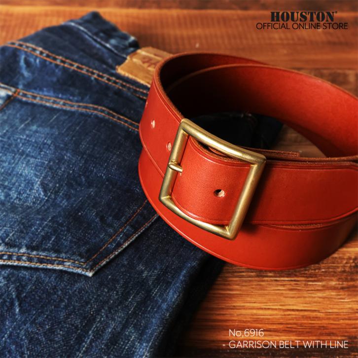 HOUSTON / ヒューストン 6916 GARRISON BELT WITH LINE / ギャリソンベルト -全2色- 
