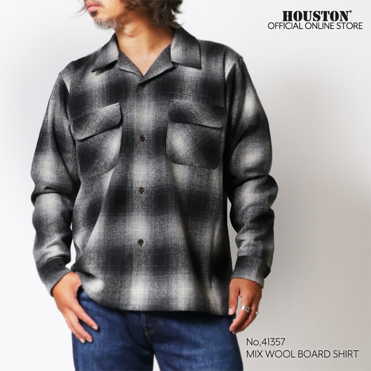 HOUSTON / ヒューストン 41357 MIX WOOL BOARD SHIRT / ミックスウール ボードシャツ -全3色-