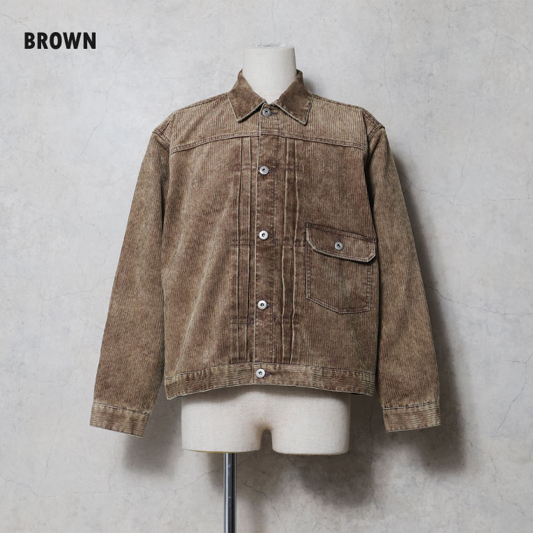 HOUSTON / ヒューストン 51652 TYPE1 WASHED CORDUROY JACKET / タイプ1ウォッシュドコーデュロイジャケット  -全3色-