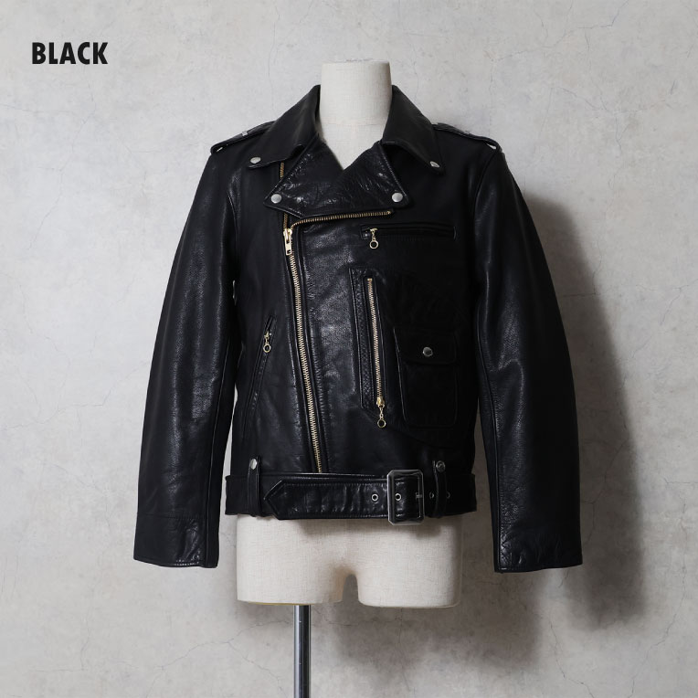 HOUSTON / ヒューストン 8253 DOUBLE RIDERS LEATHER JACKET / ダブルライダースレザージャケット -全1色- 