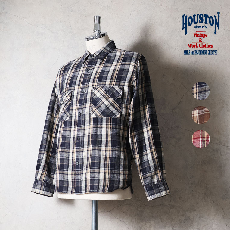 ヴィンテージ バンヒューゼン シャツカラー スタンド USA RRL HOUSTON / ヒューストン 41372 VINTAGE CHECK FLANNEL SHIRT