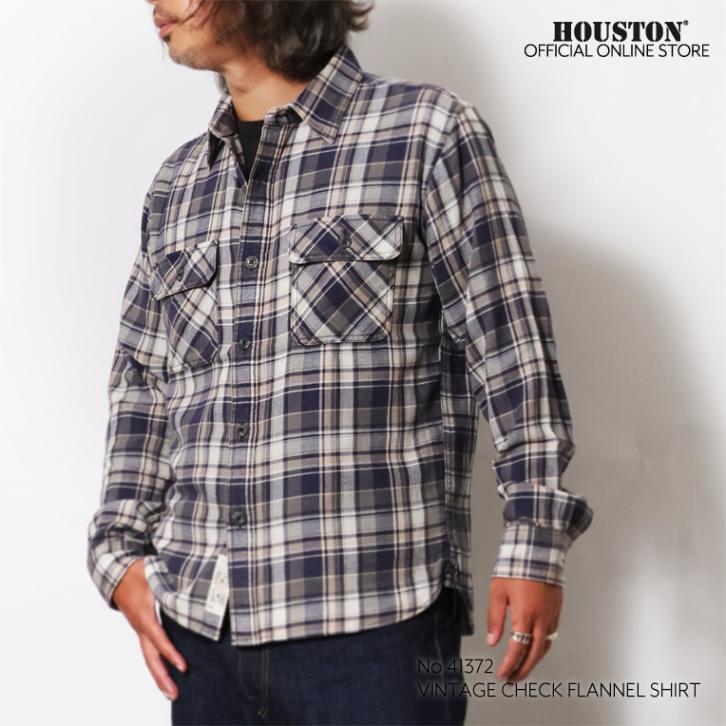 HOUSTON / ヒューストン 41372 VINTAGE CHECK FLANNEL SHIRT / ヴィンテージチェックフランネルシャツ -全3色- 