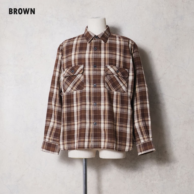 HOUSTON / ヒューストン 41372 VINTAGE CHECK FLANNEL SHIRT / ヴィンテージチェックフランネルシャツ -全3色- 