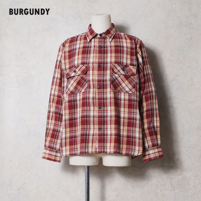 HOUSTON / ヒューストン 41372 VINTAGE CHECK FLANNEL SHIRT / ヴィンテージチェックフランネルシャツ -全3色- 