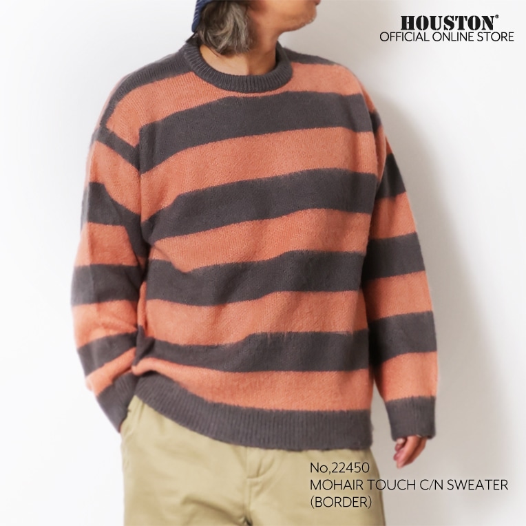 UNIVERD72 / ユニバード72 22450 MOHAIR TOUCH C/N SWEATER(BORDER) / モヘアタッチ起毛クルーネックセーター  -全4色- 