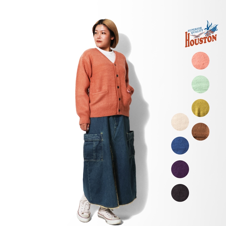 HOUSTON woman / ヒューストン ウーマン 2060W MOHAIR TOUCH CARDIGAN / モヘアタッチカーディガン -全8色- 