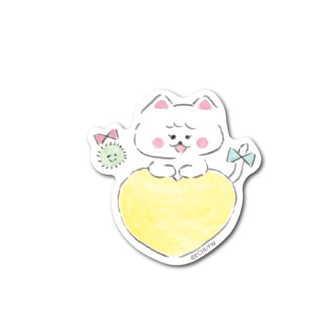 HWC-003 ほわころくらぶ ステッカー しろころんちゃんハート - ほわ