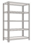 サカエ SAKAE開放型棚（１２０ｋｇ／段・高さ１８００ｍｍ・５段タイプ）LF1525／203699|サカエの棚特集