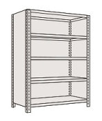 サカエ SAKAE物品棚ＬＥ型（１２０ｋｇ／段・高さ１５００ｍｍ・５段タイプ）LE9125／203883|サカエの棚特集