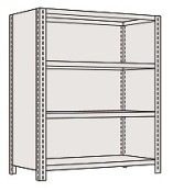 サカエ SAKAE物品棚ＬＥ型（１２０ｋｇ／段・高さ１５００ｍｍ・４段タイプ）LWE9124／203895|サカエの棚特集