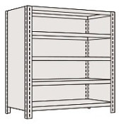 サカエ SAKAE物品棚ＬＥ型（１２０ｋｇ／段・高さ２１００ｍｍ・６段タイプ）LWE2116／204086|サカエの棚特集