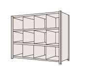 サカエ SAKAE物品棚ＬＪ型（１２０ｋｇ／段・高さ１２００ｍｍ・４段タイプ）LJ8114／204138|サカエの棚特集