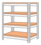 サカエ SAKAEボード棚（ボルト止めタイプ）（２００ｋｇ／段・４段タイプ）NBRW-1724／204764|サカエの棚特集