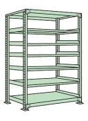 サカエ SAKAE軽中量棚ＮＤ型（１５０ｋｇ／段・単体・Ｈ２４００ｍｍ・７段）ND-3547／173032|サカエの棚特集