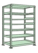サカエ SAKAE軽中量棚ＮＤ型（１５０ｋｇ／段・単体・Ｈ２４００ｍｍ・７段）ND-3727／173034|サカエの棚特集