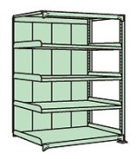 サカエ SAKAEラークラックパネル付（１５０ｋｇ／段・連結・５段タイプ）PRLG-1345R／183303|サカエの棚特集