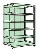 サカエ SAKAEラークラックパネル付（１５０ｋｇ／段・連結・６段タイプ）PRLG-2346R／183351|サカエの棚特集