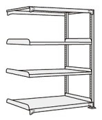 サカエ SAKAE中軽量棚ＮＥＷ型連結（２００ｋｇ／段・Ｈ１５００ｍｍ・４段）NEW-9724R／204439|サカエの棚特集