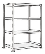 サカエ SAKAE中軽量棚ＮＥＷ型単体（２００ｋｇ／段・Ｈ１２００ｍｍ・４段）NEW-8324／204697|サカエの棚特集