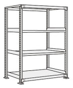 サカエ SAKAE中軽量棚ＮＥＷ型単体（２００ｋｇ／段・Ｈ１２００ｍｍ・４段）NEW-8524／204727|サカエの棚特集