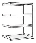 サカエ SAKAE中軽量棚ＮＥＷ型連結（２００ｋｇ／段・Ｈ１２００ｍｍ・４段）NEW-8724R／204830|サカエの棚特集