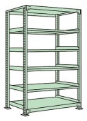 サカエ SAKAE中軽量棚ＮＥ型（２００ｋｇ／段・単体・Ｈ２１００ｍｍ・６段）NE-2746／204644|サカエの棚特集