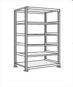 サカエ SAKAE中軽量棚ＮＥＷ型単体（２００ｋｇ／段・Ｈ２１００ｍｍ・６段）NEW-2146／204693|サカエの棚特集