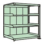 サカエ SAKAE中軽量棚ＰＭＬ型パネル付（２５０ｋｇ／段・連結・４段タイプ）PMLG-9324R／180719|サカエの棚特集