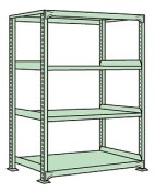 サカエ SAKAE中量棚ＮＬ型（３００ｋｇ／段・単体・高さ１５００ｍｍ・４段）NL-9154／172211|サカエの棚特集