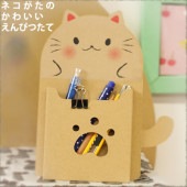 工作キット ねこ 鉛筆立て ノベルティ natu
