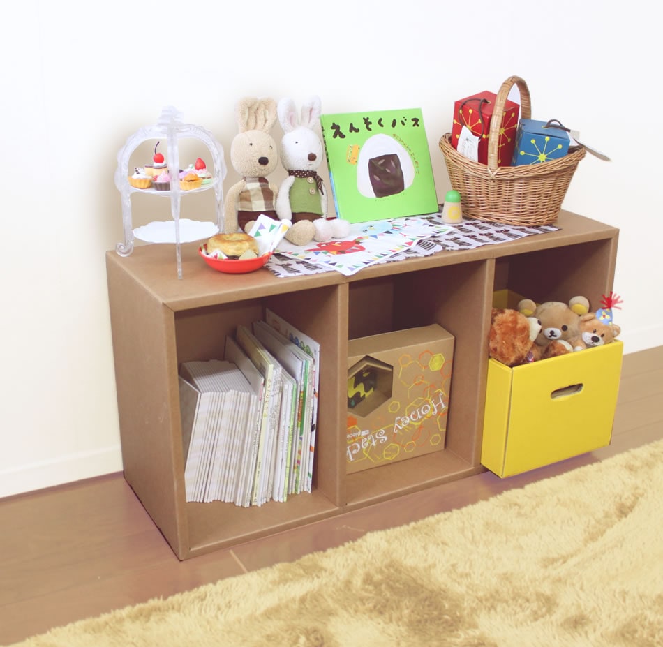 強化ダンボール使用 3段マルチラック 3ヶ入り sale ノベルティ | 家具