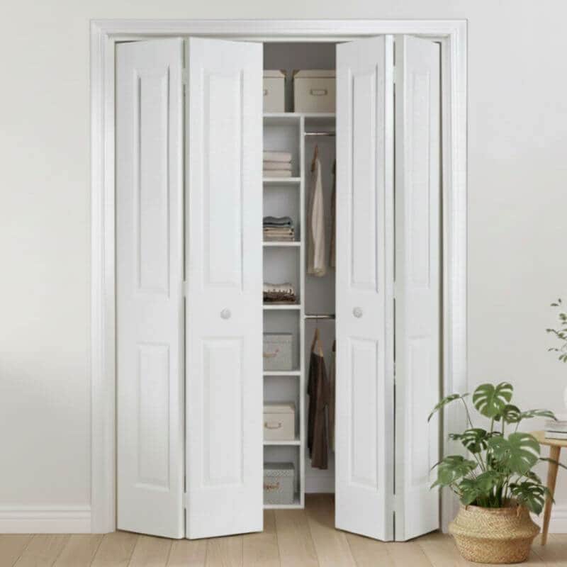 【リーズナブルな輸入ドア】メソナイト折戸 巾1819mm 4SBノックダウン加工・塗装オプション付き レール・金物・木製取手付