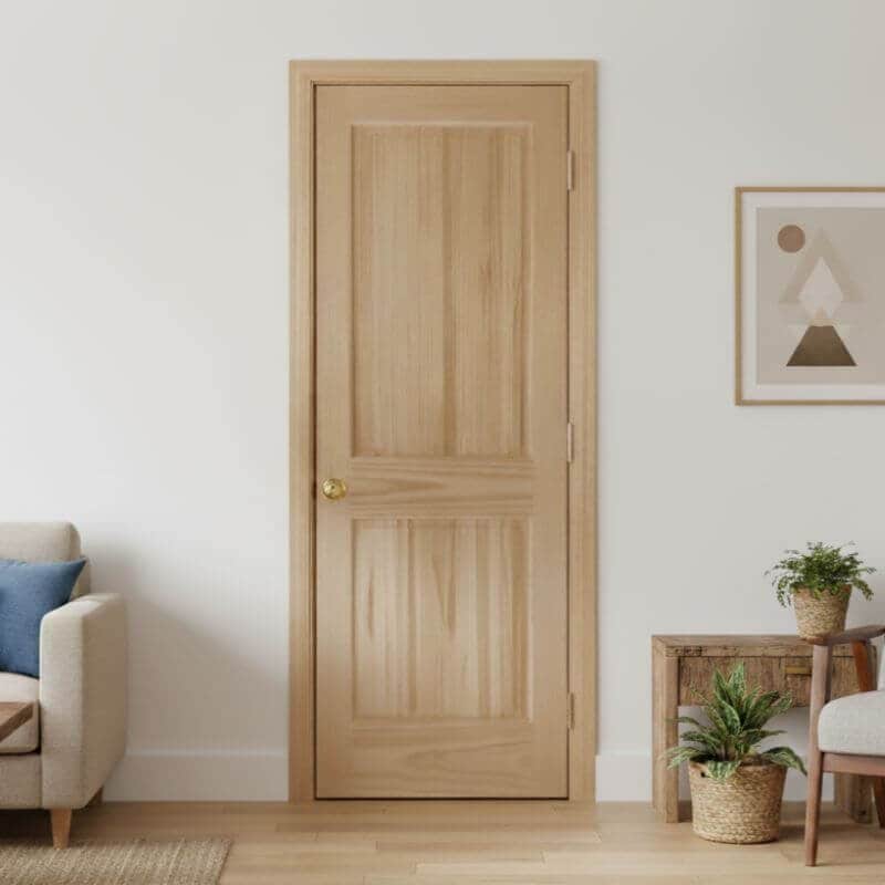 片開き室内ドアセット クリアパイン82 無塗装 枠・塗装選択OK｜巾762mm ノックダウン式