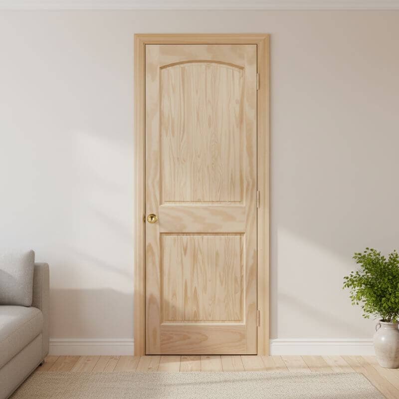 片開き室内ドアセット クリアパイン82A 無塗装 枠・塗装選択OK｜巾610mm ノックダウン式